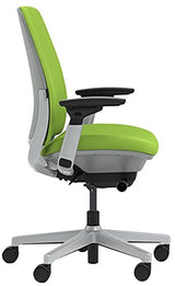 Amia Chair with Platinum Base & Hard Floor Casters, Wasabi