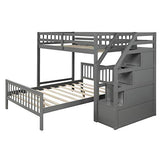 Twin Over Full Loft Beds, Bunk Beds Twin Over Full with Stairway and Storage, Full-Length