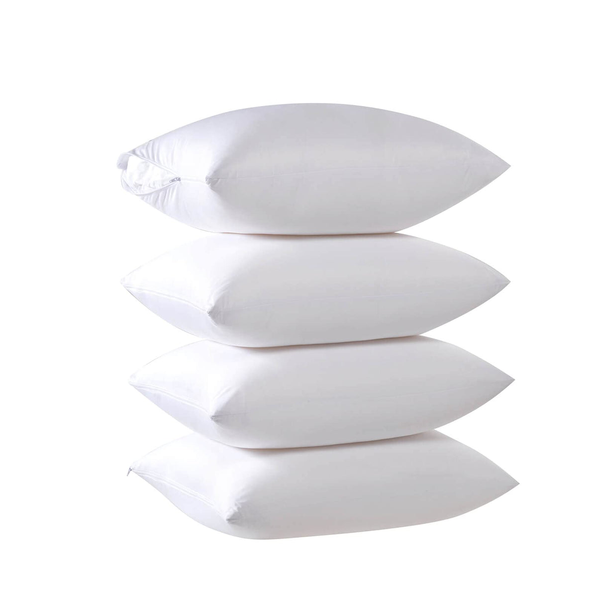 4 Pack Waterproof Down Feather Proof Pillow Protectors with Zipper King Size Set of 4 Poke Proof Bed