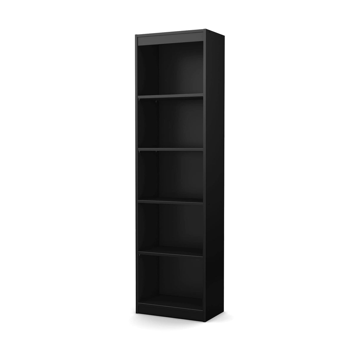 5-Shelf Narrow Bookcase, Pure Black, 7270758