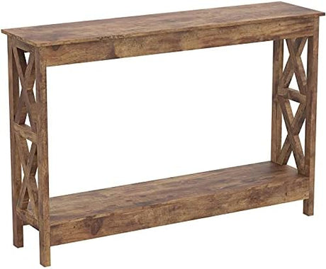 Console Sofa Table, L48xW12xH32 inches, Brown Reclaimed Wood