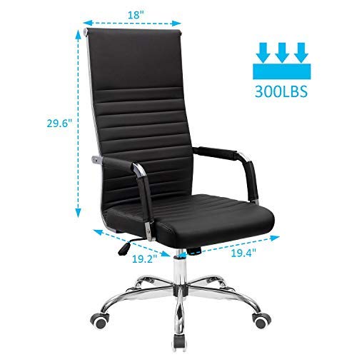 Office Chair High Back Leather Desk Chair Modern Executive Ribbed Chairs Height