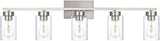 3-Light Bathroom Vanity Light, Modern Brushed Gold Wall Lights with Clear Glass Shades