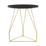 Finch Orlando Round Metal Side Accent Table with Black Metal Top