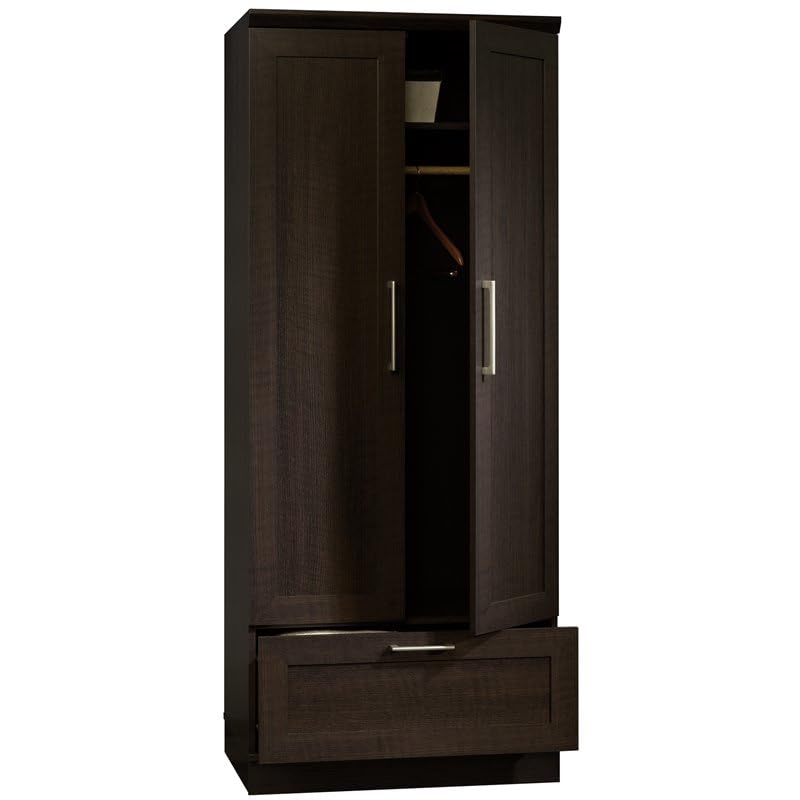 Wardrobe Armoire, Storage Cabinet with 1-Drawer and Garment Rod in Dakota