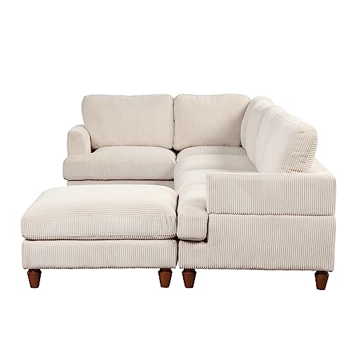 U-Shaped Oversized Corduroy Modular Sectional Sofa Couch