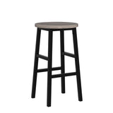 Bar Stools, Set of 2 Round Bar Chairs with Footrest, 24.4 Inch Kitchen Breakfast Bar Stools