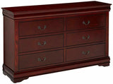 Furniture 5pc Queen Size Sleigh Bedroom Set Louis Philippe Style in Cherry Finish (Cherry)