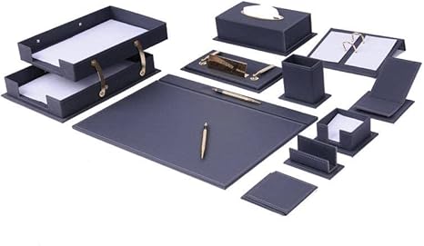 Desk Organizers - Desk Accessories - Leather Desk Organizer - Bonded Leather Desk Set - Home Office Accessories