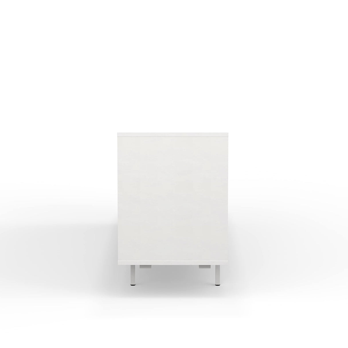 Glenwillow Home Atlas 78" x 28" Highboy Modern TV Stand Cabinet and Sideboard - White Frame, Jade Ocean Door/Drawers, White Base