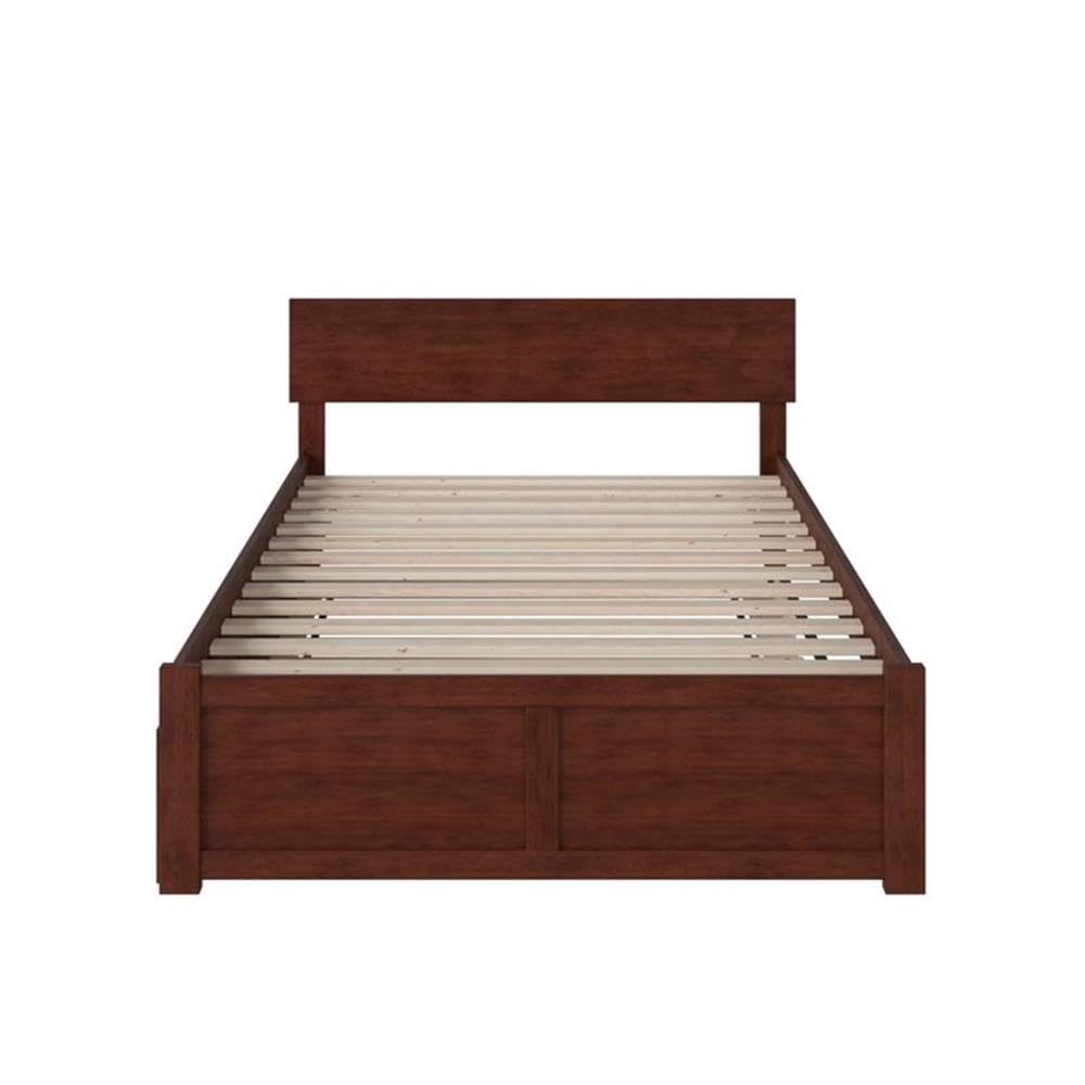 Panel Bed with Trundle in Walnut