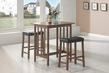 Coaster Furniture 3 Pc Counter Height Set Brown/Black 130004