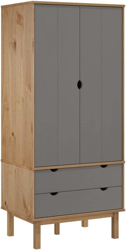 OTTA Wardrobe - Solid Pine Wood Classic Scandinavian Design