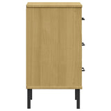 Industrial Bedside Cabinet in Brown | Free-Standing Side Cabinet | Rectangular