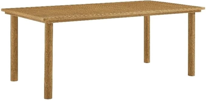 Parkland 76 Inch Outdoor Aluminum Rectangular Dining Table in Walnut —