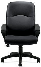 Executive Chair Overall Dimensions: 26"W X 27"D X 42.5"H Seat Size: 20.5"W X 18"D Back Size: 21"W X 24"H Seat Height: 16-20.5"H - Black Leather