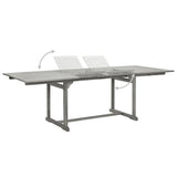 Patio Dining Table (63"-94.5")x39.4"x29.5" Solid Acacia Wood