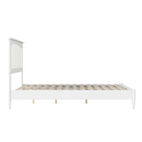 Simplicity Full Solid Wood Low Profile Platform Bed in White