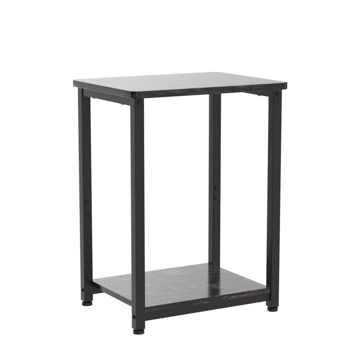 Black End Table, 2-Tier Small Side Table for Living Room, Bedroom, Small End Tables