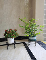 2 Pack Heavy Duty Iron Plant Stand, 11.8'' Diameter, 6'' Tall, Black, Powder Coated