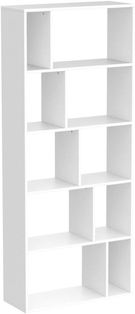 5 Tier Bookshelf, 66’’ Tall 10-Cube Open Shelves Storage Organizer Cabinet