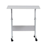 voqoomkl Standing Desk Adjustable Height, Mobile Stand Up Desk with Wheels Small Computer Desk Rolling Desk, Computer Desk White Standing Table Home Office Desks