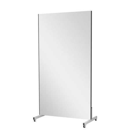 67" X 40" Oversized Mirror on Wheels Black Glassless Mirror 360°Huge Dancing Mirror