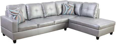 MZX-Carl-SS-00009-LWJ Sectional, 103.5"x74.5"x35", Silver White L