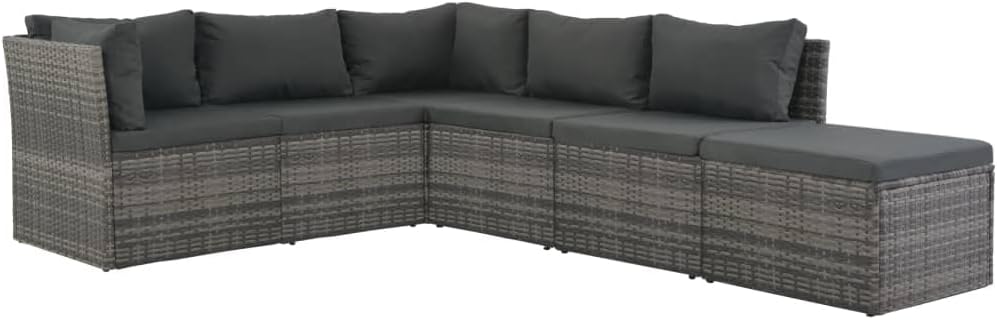 Patio Lounge Set 4 Piece, Outdoor Sofa Set with Cushions and Table