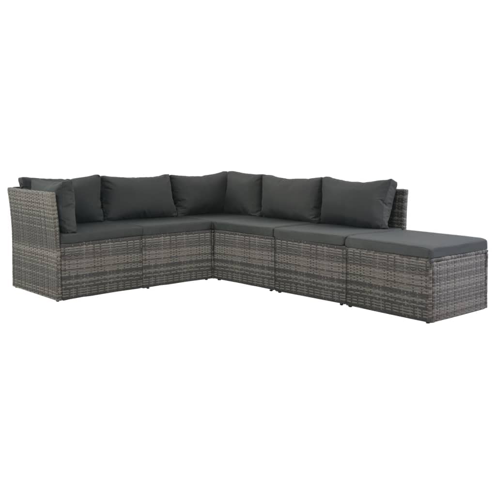Patio Lounge Set 4 Piece, Outdoor Sofa Set with Cushions and Table