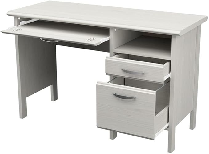 2-Drawer Computer Desk with Keyboard Tray, Washed Oak