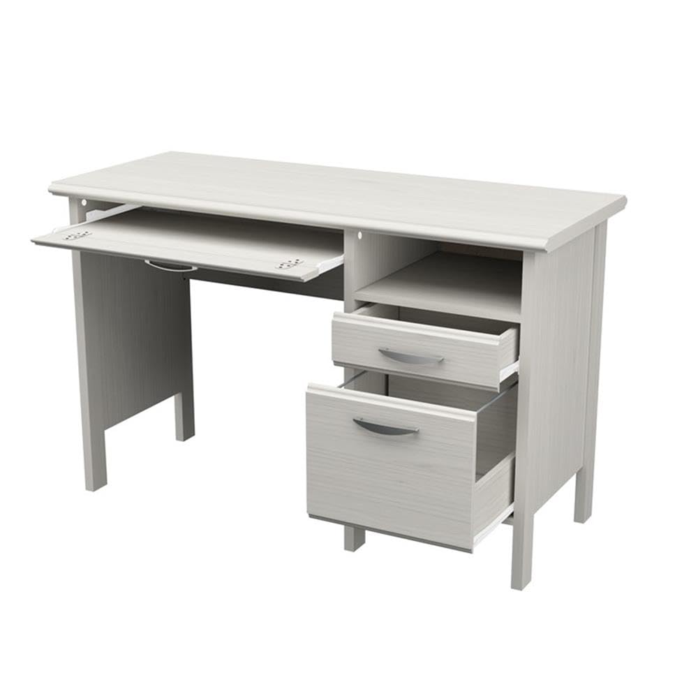 2-Drawer Computer Desk with Keyboard Tray, Washed Oak