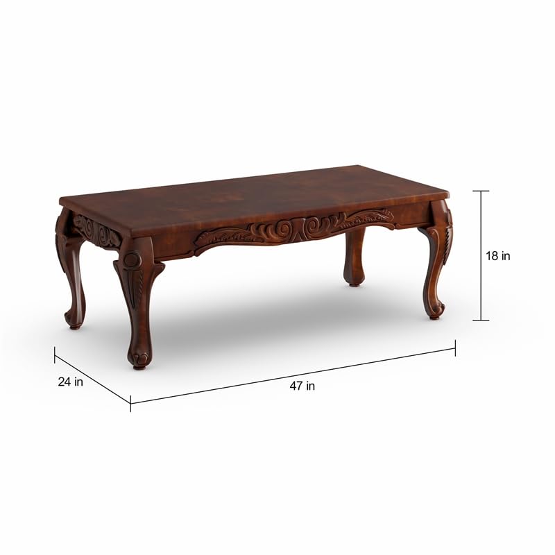 Alice Solid Wood 3-Piece Coffee Table Set in Dark Cherry