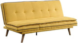 Bernstein Linen Fabric Tufted Upholstery Adjustable Sofa in Blue and Walnut