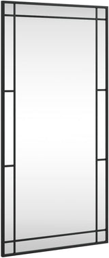 Mirror in Black  Rectangle Iron-Framed Glass Mirror for Bedroom