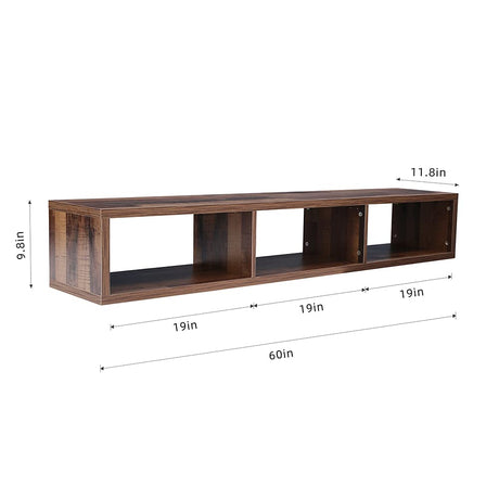 Floating TV Cabinet, 60inch Modern Wood Wall Mounted Media Console