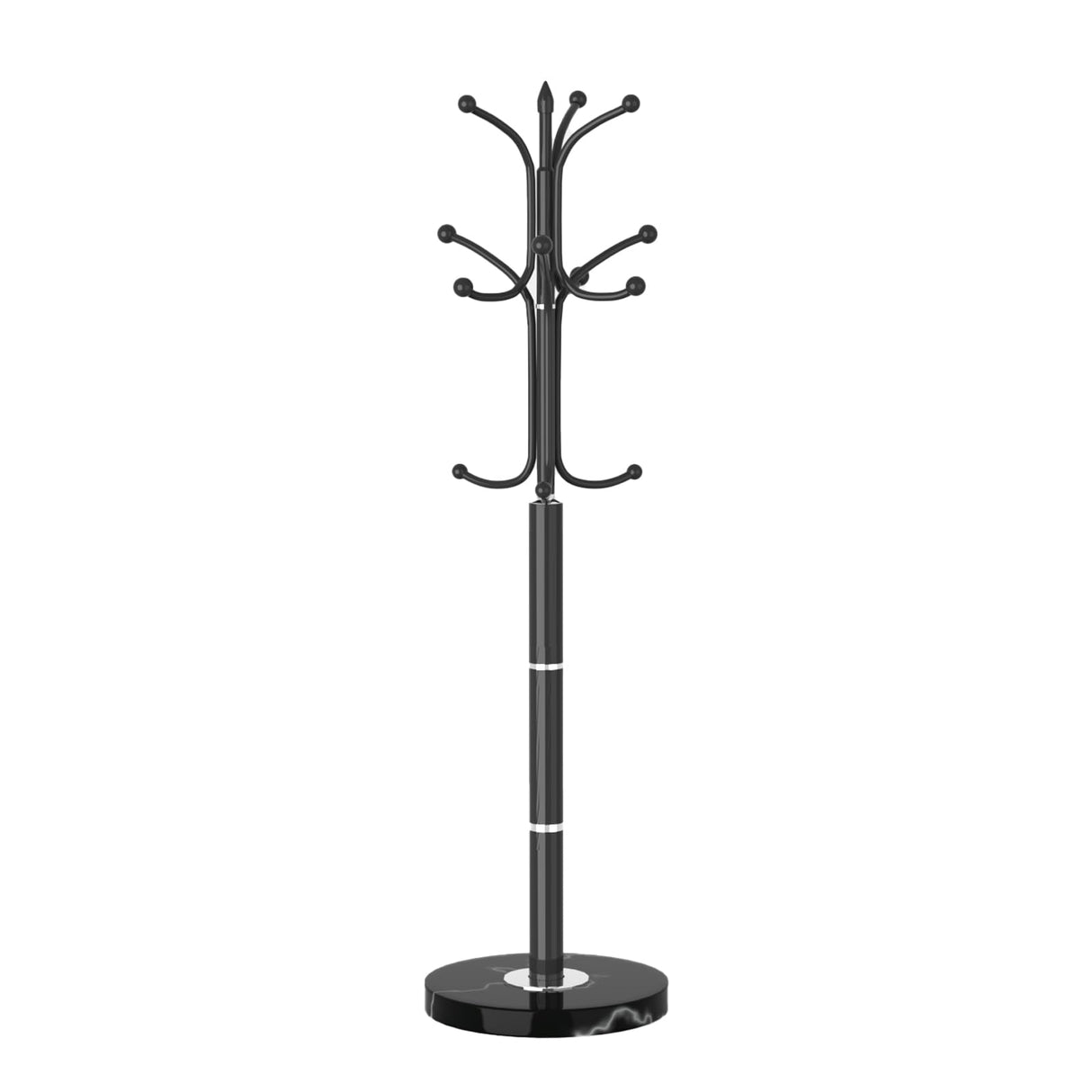 Metal Coat Rack Freestanding, Sturdy Coat Rack Stand with Natural Marble Base, Coat Racks Tree