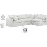 141White-Sec4B Indulge Collection Modern | Contemporary Modular Sectional with Rich