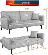 Convertible Futon Sofa Bed Small Couch Sofa Adjustable Folding Couch Loveseat Sofa