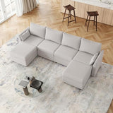 110.24" Modular Sectional Sofa, 6 Seat Modular Couch with Storage, Memory Foam