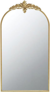 Large Round Wall Mirror with Ornate Gold Metal Frame, Traditional Accent Mirror