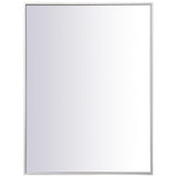 36" x 27" Contemporary Metal Frame Mirror in Silver