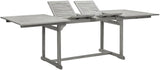 Patio Dining Table (63"-94.5")x39.4"x29.5" Solid Acacia Wood