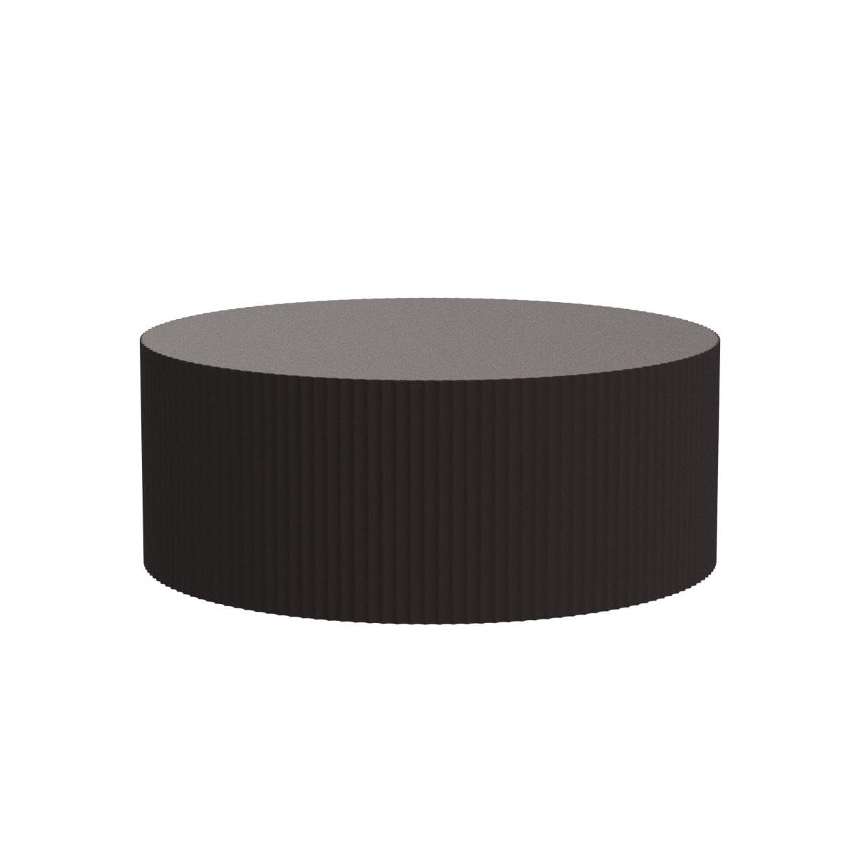 Large Round Coffee Table for Living Room Drum Coffee Table Modern Large Circle Coffee Table Fluted Coffee Table for Apartment Mall No Need Assembly (Matte Brown)