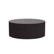 Large Round Coffee Table for Living Room Drum Coffee Table Modern Large Circle Coffee Table Fluted Coffee Table for Apartment Mall No Need Assembly (Matte Brown)