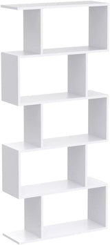 Cozy Castle Set of 2 Geometric Bookcase, S-Shaped Modern Bookshelf, Room Divider