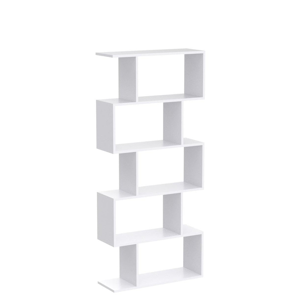 Cozy Castle Set of 2 Geometric Bookcase, S-Shaped Modern Bookshelf, Room Divider