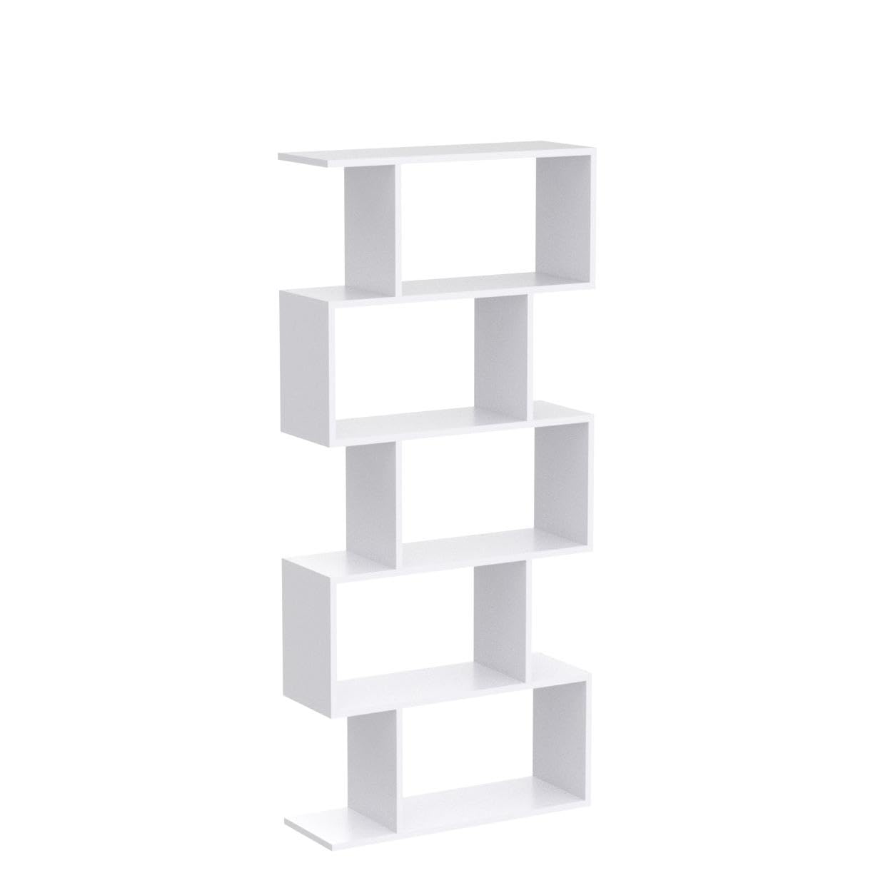 Cozy Castle Set of 2 Geometric Bookcase, S-Shaped Modern Bookshelf, Room Divider