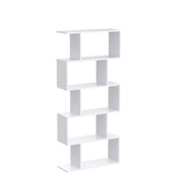 Cozy Castle Set of 2 Geometric Bookcase, S-Shaped Modern Bookshelf, Room Divider