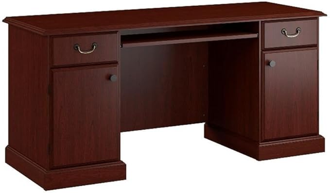 kathy ireland Home by Bush Furniture Bennington 5 Shelf Bookcase, Harvest Cherry (WC65515-03)